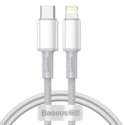 Cablu USB Tip C Baseus - Putere De &amp;icirc;ncărcare Rapidă Lightning 20 W 1 M Alb (CATLGD-02) foto