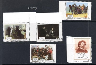 URSS 1969, Arta, Pictura, Repin, serie neuzată, MNH foto