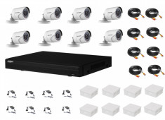 Sistem supraveghere complet 8 camere Hikvision 2MP IR 20m, DVR Dahua Pentabrid FULL HD, accesorii SafetyGuard Surveillance foto