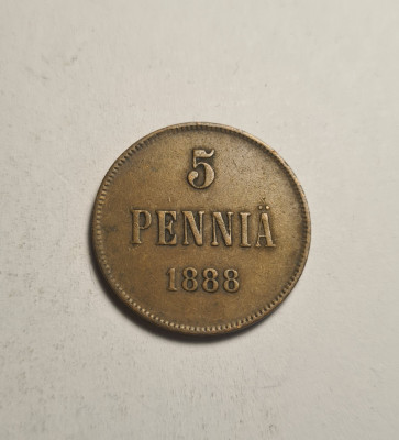 Finlanda 5 Pennia 1888 foto