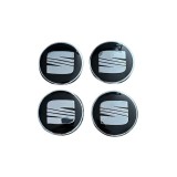 Set 4 Capace Jante Aliaj Seat 63mm, Argintiu