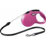 Lesa Flexi Classic, cu Snur, marimea S, 5 m/12 kg, Roz