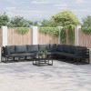 VidaXL Set de canapele pentru grădină cu pernă 8 pcs Negru Aluminiu 3378874