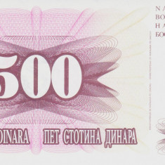 Bancnota Bosnia şi Herţegovina 500 Dinara 1992 - P14 UNC