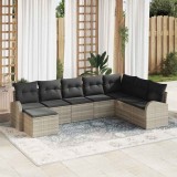 VidaXL Set de canapele pentru grădină 8 pcs Gri deschis Rattan poli