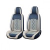 Huse auto premium 5 locuri Carguard Deluxe piele ecologica perforata si textil - albastru - alb Best CarHome