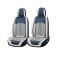 Huse auto premium 5 locuri Carguard Deluxe piele ecologica perforata si textil - albastru - alb Best CarHome