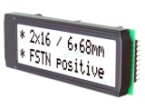 Afişaj LCD alfanumeric 16x2 FSTN 68x26,8mm LED
