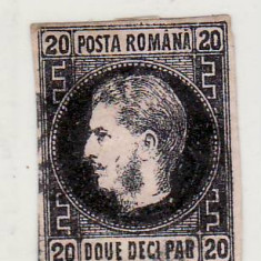 Romania 1867 CAROL I cu favoriti H.subtire 20 parale