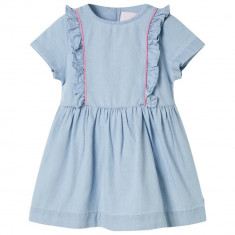 Rochie pentru copii cu volane, albastru pal, 116