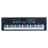 Orga cu 61 de clape, cu 16 tonuri, 4 ritumuri, 6 demo, dimensiuni 500 x 145 x 40 mm, din plastic, negru