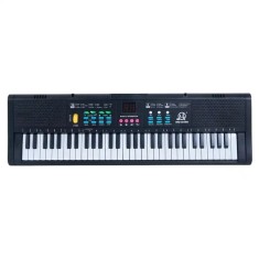 Orga cu 61 de clape, cu 16 tonuri, 4 ritumuri, 6 demo, dimensiuni 500 x 145 x 40 mm, din plastic, negru