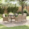 VidaXL Set de masă pentru grădină cu pernă 5 pcs Bej Rattan poli 3380171