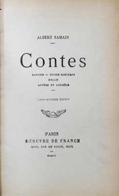 CONTES par ALBERT SAMAIN , 1916 foto