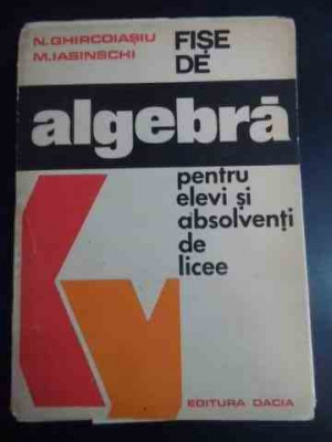Fise De Algebra Pentru Elevi Si Absolventi De Licee - N. Ghircoiasiu, M. Iasinschi ,544262 foto