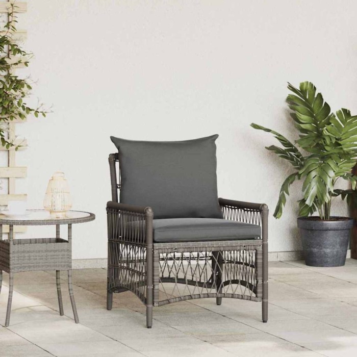 vidaXL Scaun pentru Grădină Gri 60 x 70 x 78cm poliratan 42006219
