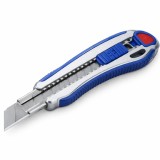 Cumpara ieftin Cutter profesional 18 mm cu auto incarcare, lama inox + 5 rezerve, corp aluminiu si grip cauciuc antiderapant