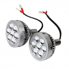 Set 2 proiectore LED 3&quot; pentru faza lunga auto / moto cu lumina de zi DRL 35W, 12V, 3000Lm - i6