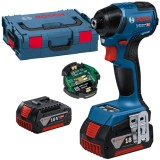 Bosch GDR 18V-220 C - Masina de insurubat cu impact cu 2 acumulatori Li-Ion 18 V 5 Ah 220 Nm M6-M16 valiza speciala accesorii
