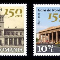 ROMANIA 2022 GARA DE NORD - 150 ani Serie 2 timbre LP.2387 MNH**