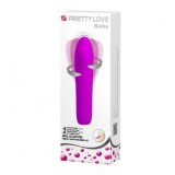 Vibrator Clitoris Pretty Love Burke, Rotativ, Silicon, 16cm, Violet, Reincarcabil USB, Rezistent Apa, 4 Rotatii + 4 Vibratii