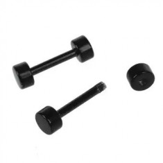 Cercei baieti fete BARBELL - 04 mm - culoare negru foto