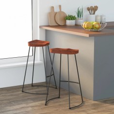 vidaXL Scaune de bar Gavin 2 buc. 50x40x78 cm lemn masiv de mango