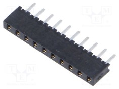 Conector siruri pini mama 10 PIN 2mm aurit THT soclu drept SAMTEC foto