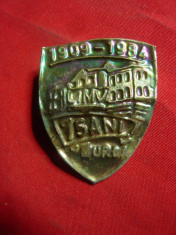 Insigna - 75 Ani Liceul Mihai Viteazul Turda 1909-1984 ,alama ,h= 3,7cm foto