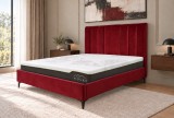 Cumpara ieftin Pat Deja Vu 160x200 cm Tapitat Catifea Burgundy cu Somiera Inclusa - Pat Matrimonial
