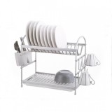 Suport de bucatarie pentru vase cu scurgator, compartimentat, 49.7x24x37.7cm