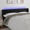 vidaXL Tăblie de pat cu LED, negru, 183x16x78/88 cm, piele ecologică 3123198