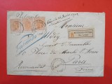 ROMANIA,1902 plic circulat Paris,stampilate,RARR