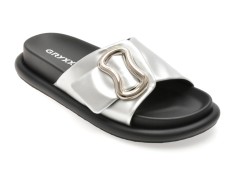 Papuci GRYXX argintii, L1029, din piele ecologica