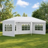 Cumpara ieftin Pavilion pentru gradina/comercial, cadru metalic, material Oxford, 4 pereti, pliabil, alb, 5.85x2.95x2.70 m
