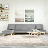 VidaXL Canapea extensibilă &icirc;n formă de L gri 255x140x70 cm textil
