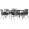 Gossi set de sufragerie de gradina 7 piese neagra sticla polirattan