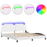 Cumpara ieftin Cadru de pat cu LED fara saltea, Zadar, alb, 180x200 cm