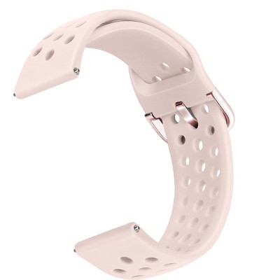 Curea din silicon, compatibila Garmin Vivoactive 4, telescoape Quick Release, 22mm, Roz foto