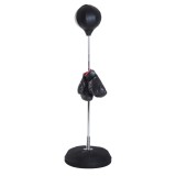 HOMCOM Sac de Box, Stand de Box cu Mănuși, Minge de Perforare, Minge de Box pentru Antrenament, 43x43x126-144 cm, Negru | Aosom Romania