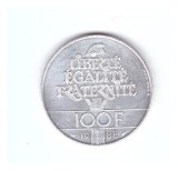 Moneda Franta 100 francs/franci 1988 Fraternity, stare foarte buna, curata
