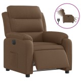 Cumpara ieftin Fotoliu rabatabil electric, maro, material textil
