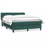vidaXL Pat box spring cu saltea, verde &icirc;nchis, 160x220 cm, catifea 3317406