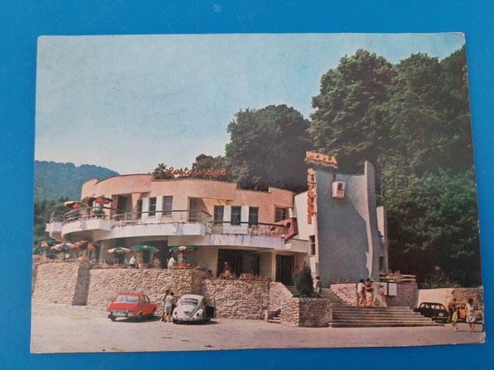 CPIB 23048 CARTE POSTALA - CACIULATA, RESTAURANTUL &quot;PERLA OLTULUI&quot;, CIRCULATA, 1977, STAMPILE, TIMBRU, AUTOTURISM DE EPOCA