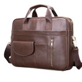 Geanta laptop 15,6&#039;, BUSY LDY&amp;GTM&reg; Creek, piele naturala, servieta unisex, de umar, de mana, maro