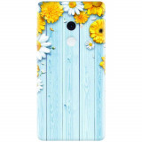 Husa silicon pentru Xiaomi Mi Mix 2, Sunflower On Blue Wood