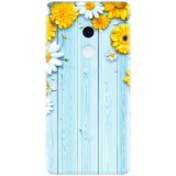 Husa silicon pentru Xiaomi Mi Mix 2, Sunflower On Blue Wood