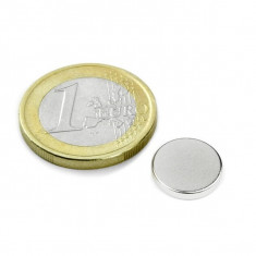 Magnet neodim disc Ø12&#215;2 mm, putere 1,7 kg, N45