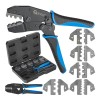 Cleste pentru sertizare mufe si conectori, set 5 matrite, Geko G01769