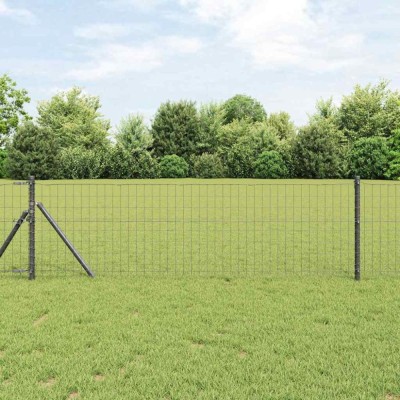 Gard Euro cu 7 st&amp;acirc;lpi, 0.6 x 10 m, din oțel galvanizat gri foto